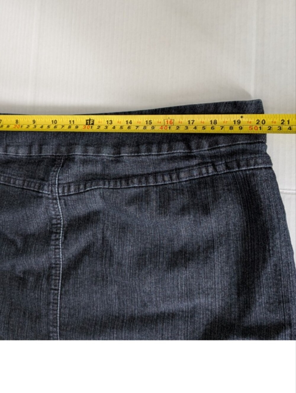 Addition-Elle Plus Size 20W Denim Pencil Skirt Stretch Faux Pockets Back Slit - Picture 6 of 10